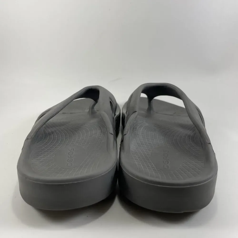 Oofos Ooriginal Flip Flops Mens Size 10 Womens Size 12 Gray Comfort Recovery